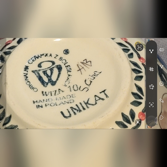 Polish Pottery Bubble SET Of 2 Mugs! UNIKAT Signature & Floral Pattern! HANDMADE - Picture 11 of 14